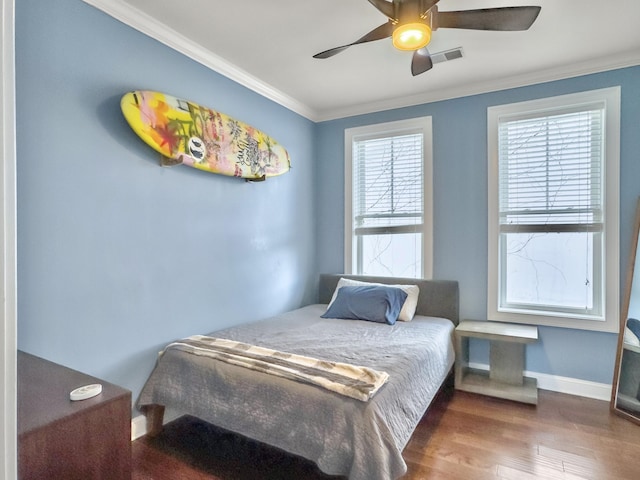4 Line St, Charleston, SC 29403 - bedroom featuring wood finished floors, crown molding, and ceiling fan