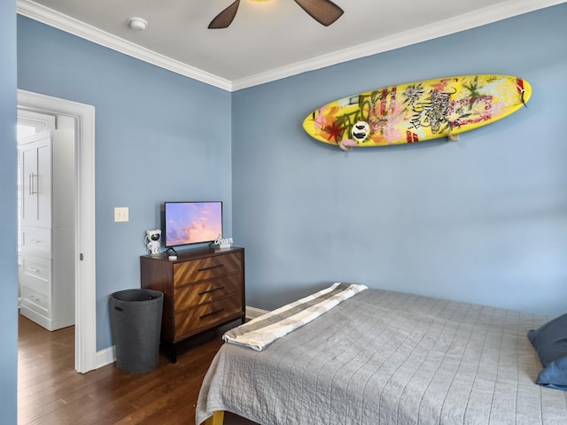 4 Line St, Charleston, SC 29403 - bedroom featuring wood finished floors, ornamental molding, and a ceiling fan