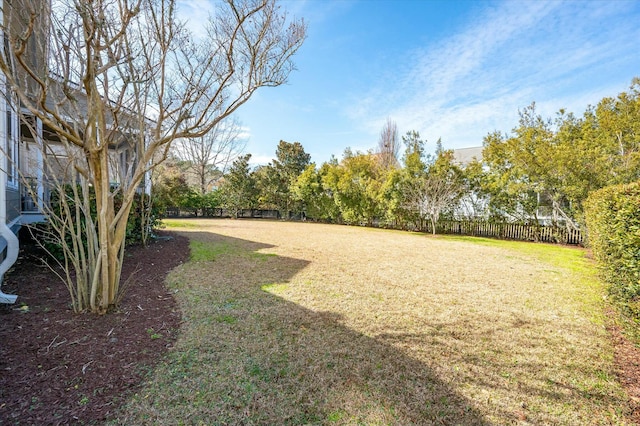 view of yard featuring fence