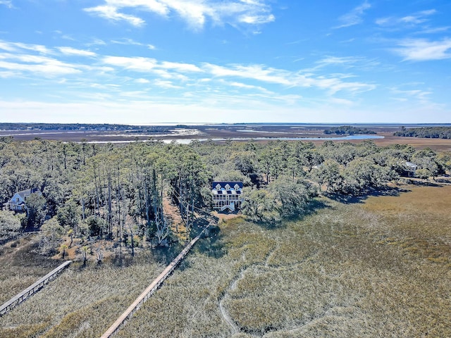 birds eye view of property featuring a rural view