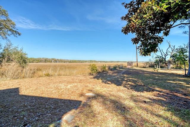 view of yard with a rural view