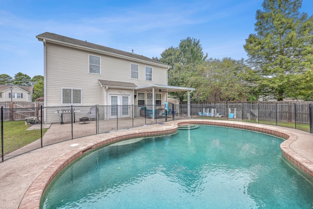 view of swimming pool featuring a patio