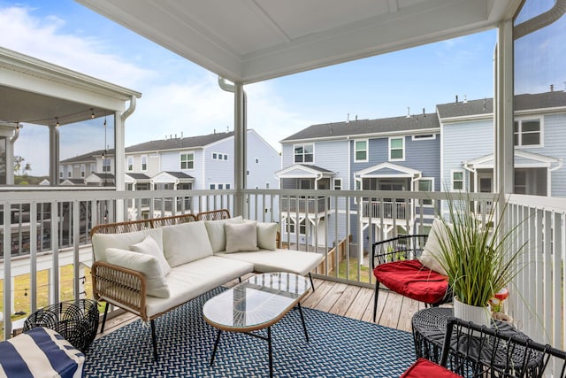411 Katies Scenic Ct, Wando, SC 29492 - deck with a residential view and an outdoor hangout area
