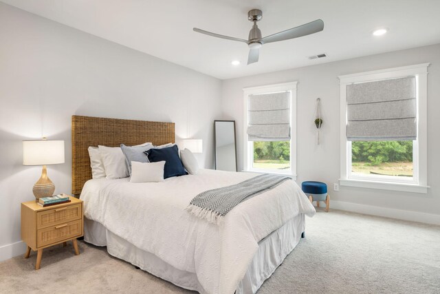 411 Katies Scenic Ct, Wando, SC 29492 - carpeted bedroom featuring baseboards, recessed lighting, and a ceiling fan