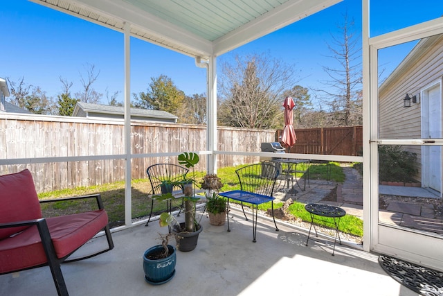 view of sunroom