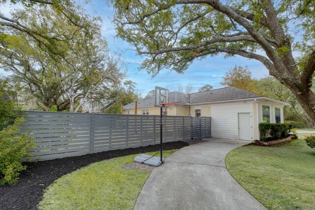 exterior space featuring fence