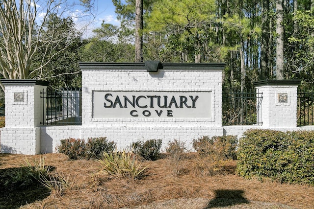 view of community sign