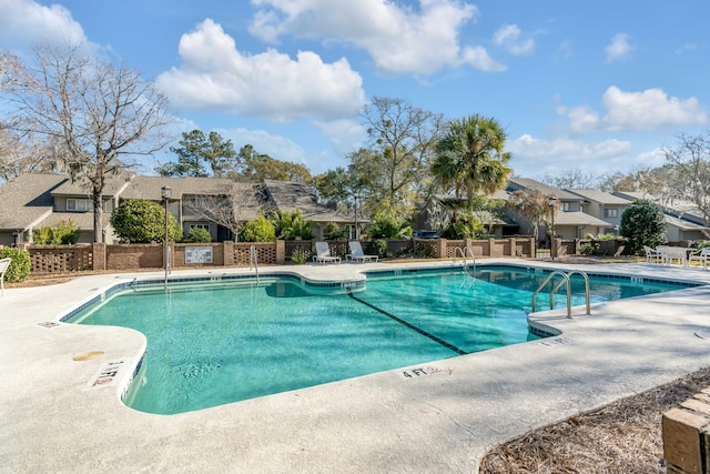 view of pool featuring a patio