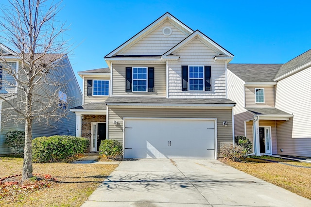 view of front of home with a garage