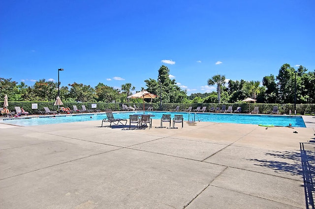 view of pool featuring a patio area