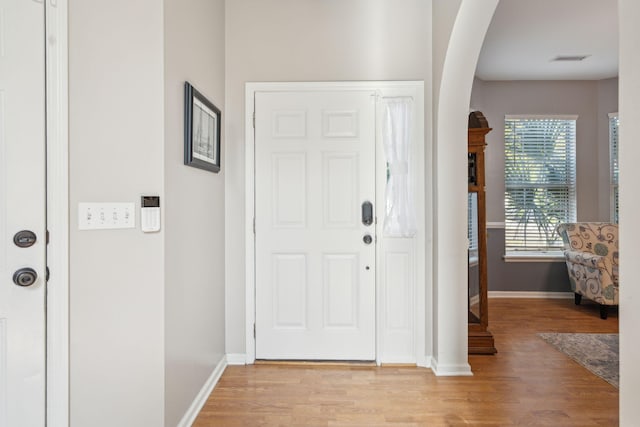 entrance foyer featuring light hardwood / wood-style floors