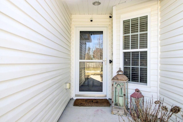 view of doorway to property