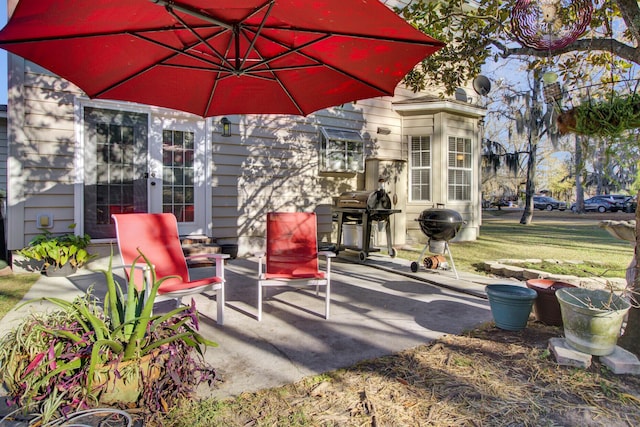 view of patio / terrace featuring a grill