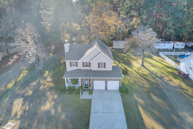 birds eye view of property