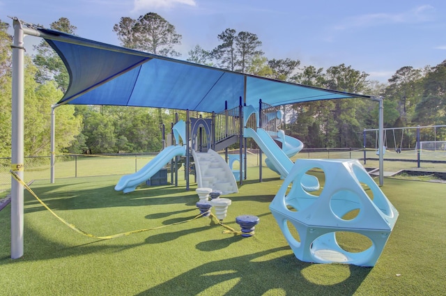 view of play area with a lawn