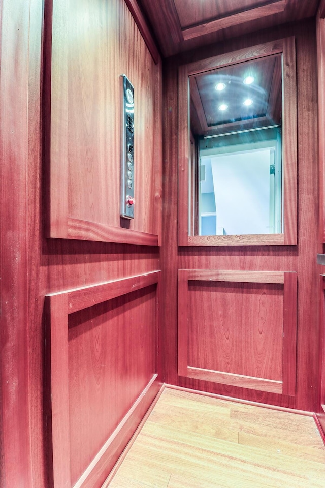 interior details featuring elevator