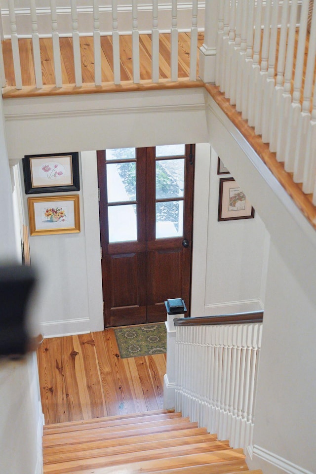 entrance foyer featuring wood finished floors