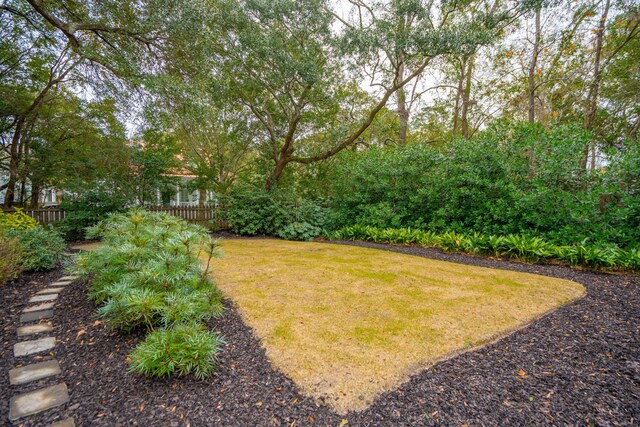 view of yard with fence