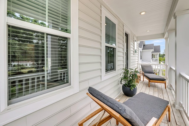 deck featuring covered porch