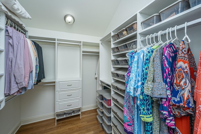 3002 Waterway Blvd, Isle Of Palms, SC 29451 - walk in closet featuring wood finished floors and vaulted ceiling