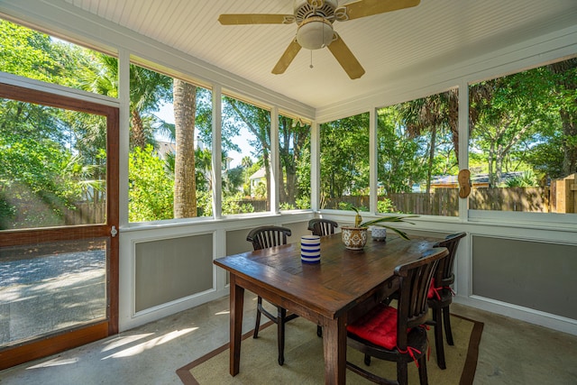 3002 Waterway Blvd, Isle Of Palms, SC 29451 - sunroom / solarium featuring ceiling fan and plenty of natural light