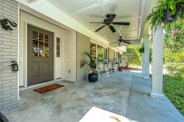 3002 Waterway Blvd, Isle Of Palms, SC 29451 - covered porch featuring a ceiling fan