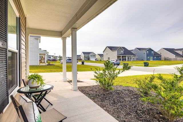 view of patio featuring a porch