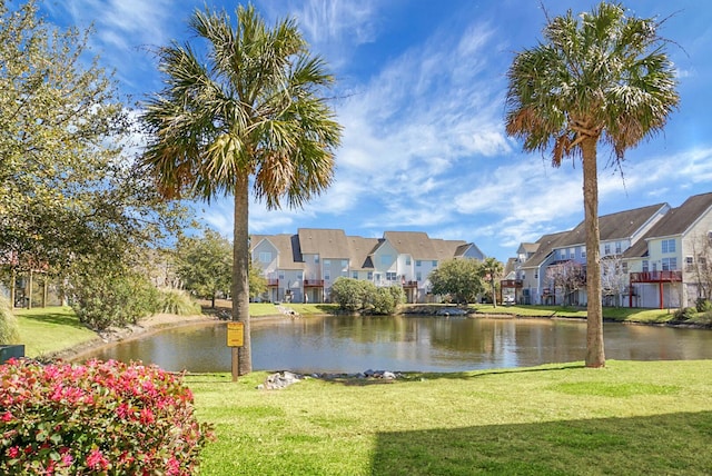 property view of water with a residential view