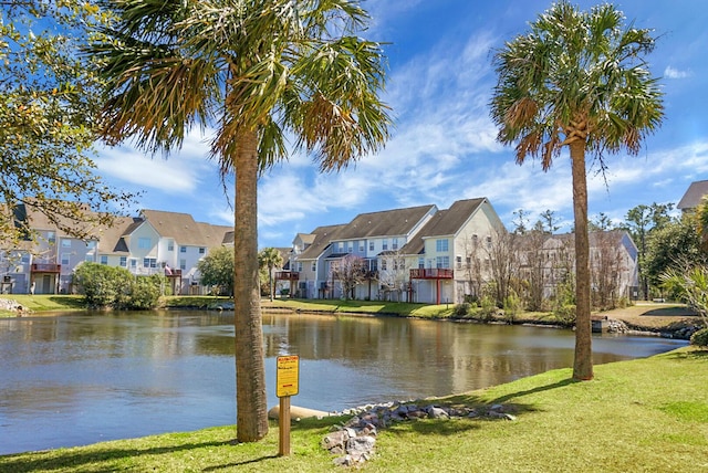 property view of water with a residential view