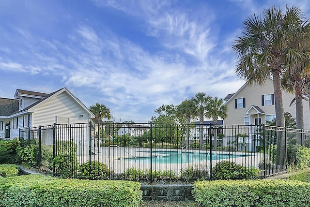 community pool with fence