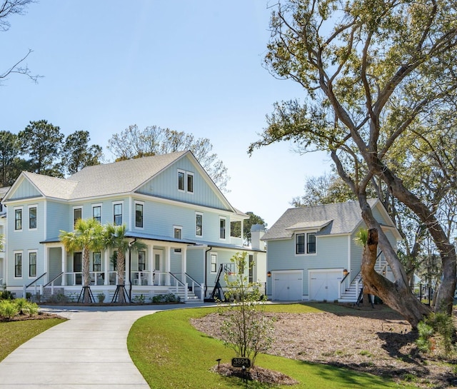 3894 Sawyers Island Dr, Mount Pleasant, SC 29466 - view of front of property featuring driveway, a front lawn, and a porch