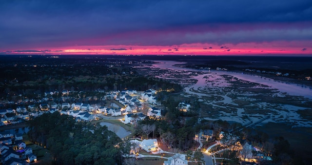 3894 Sawyers Island Dr, Mount Pleasant, SC 29466 - aerial view at dusk featuring a water view