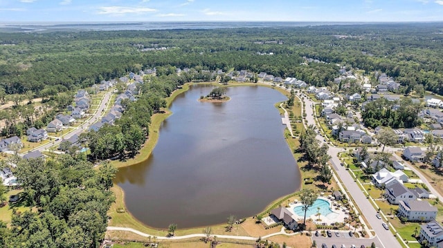 3894 Sawyers Island Dr, Mount Pleasant, SC 29466 - bird's eye view featuring a water view and a view of trees