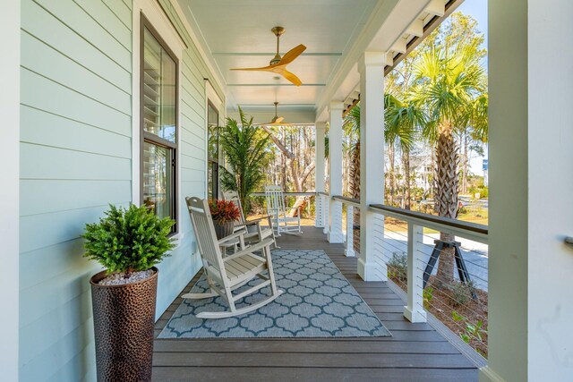 3894 Sawyers Island Dr, Mount Pleasant, SC 29466 - exterior space featuring covered porch and ceiling fan