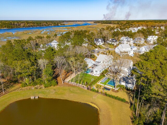 3894 Sawyers Island Dr, Mount Pleasant, SC 29466 - drone / aerial view featuring a water view
