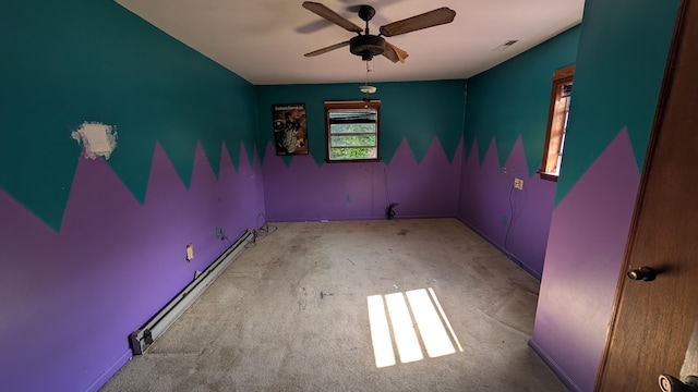 116 Stillfield Dr, Moncks Corner, SC 29461 - unfurnished room featuring a ceiling fan, a baseboard radiator, and carpet floors