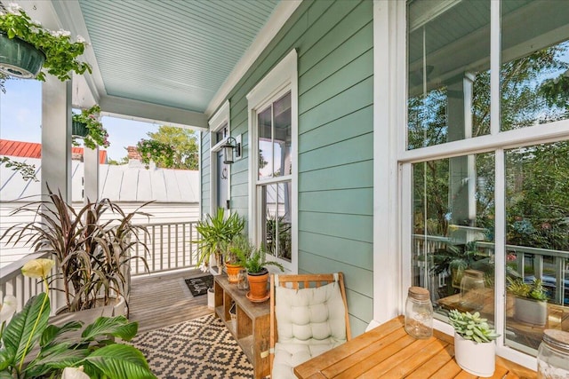 exterior space with covered porch