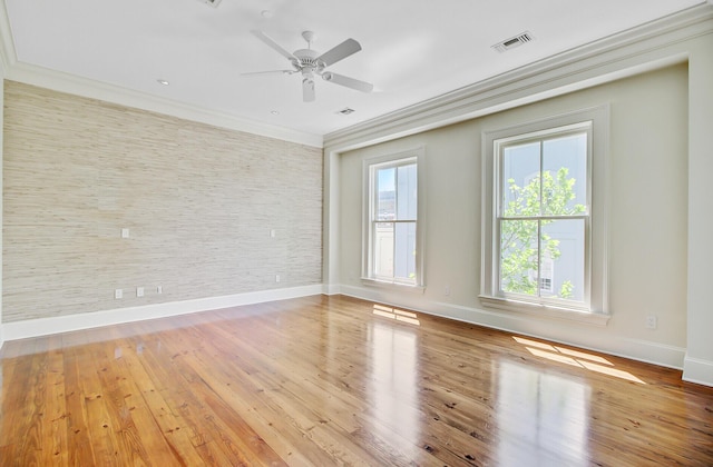1 Vendue Range Range Unit I, Charleston, SC 29401 - empty room with baseboards, wood finished floors, ceiling fan, and crown molding