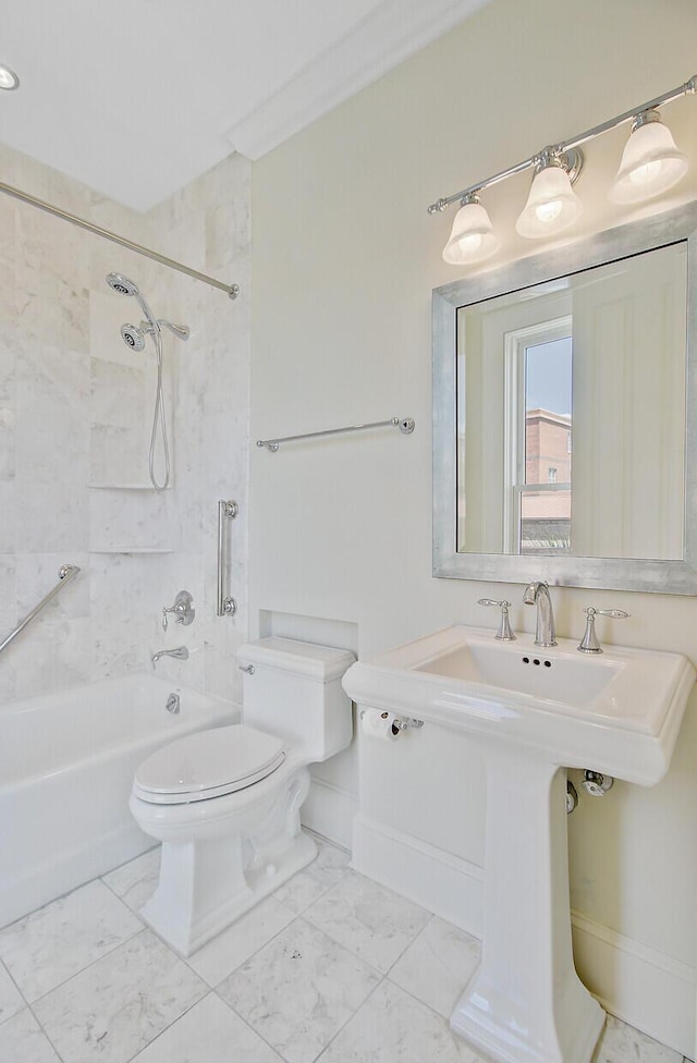 1 Vendue Range Range Unit I, Charleston, SC 29401 - full bath with toilet, marble finish flooring, shower / bath combination, and baseboards