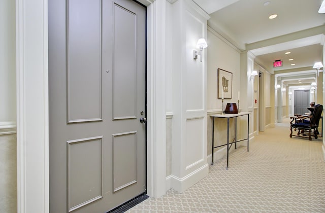 1 Vendue Range Range Unit I, Charleston, SC 29401 - hallway featuring carpet flooring and recessed lighting