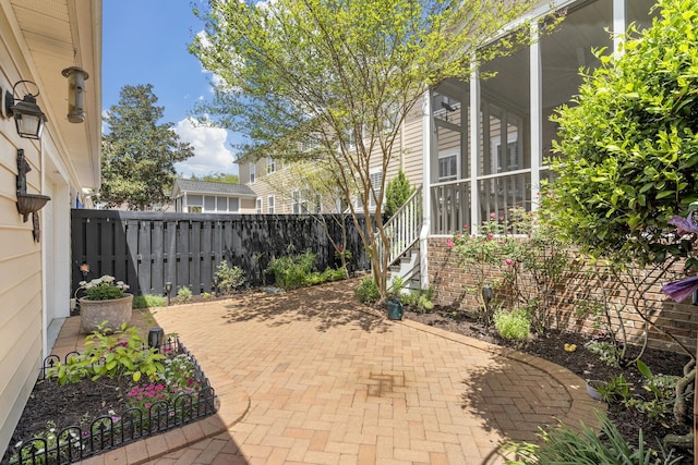 view of patio with fence