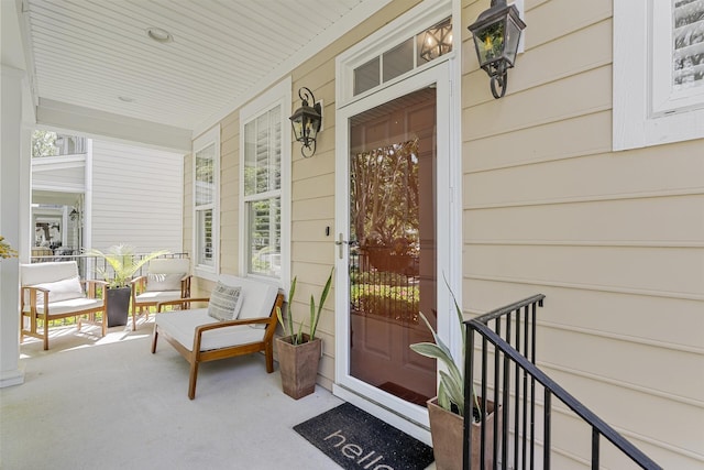 entrance to property with a porch
