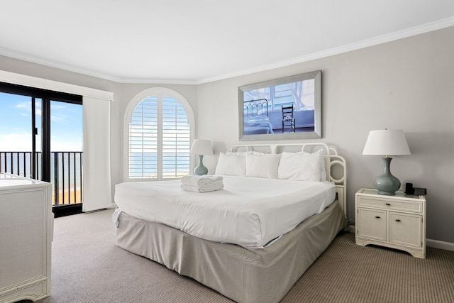 9002 Palmetto Dr Unit 420, Isle Of Palms, SC 29451 - carpeted bedroom featuring access to outside, ornamental molding, and baseboards