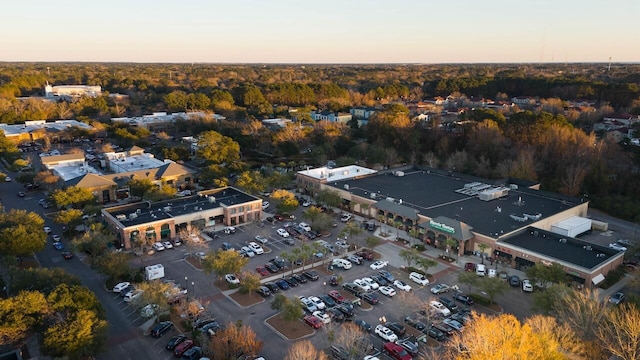 view of aerial view at dusk