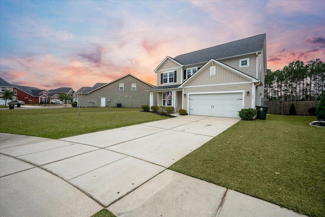 view of front facade featuring a yard