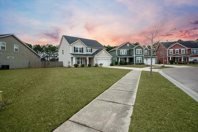 view of front facade featuring a yard