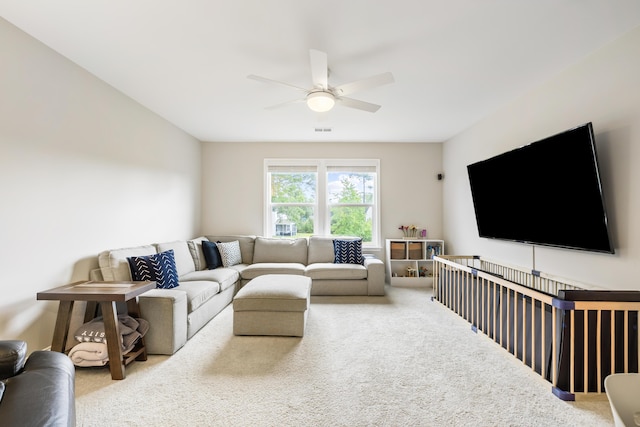 3010 Grinnell St, Johns Island, SC 29455 - carpeted living room with ceiling fan