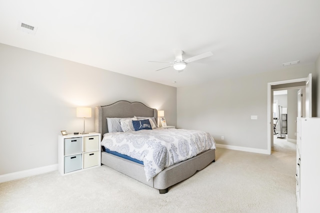 3010 Grinnell St, Johns Island, SC 29455 - bedroom with light carpet, baseboards, and a ceiling fan
