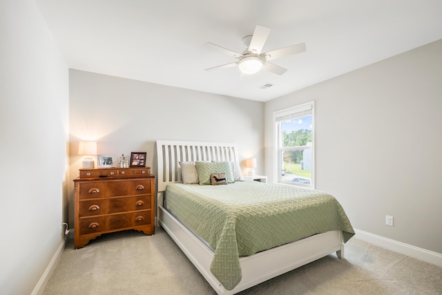 3010 Grinnell St, Johns Island, SC 29455 - bedroom with light colored carpet, baseboards, and ceiling fan
