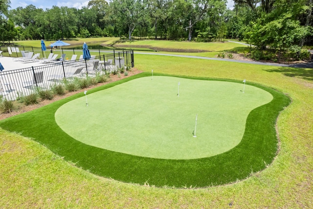3010 Grinnell St, Johns Island, SC 29455 - surrounding community with a putting green and view of wooded area